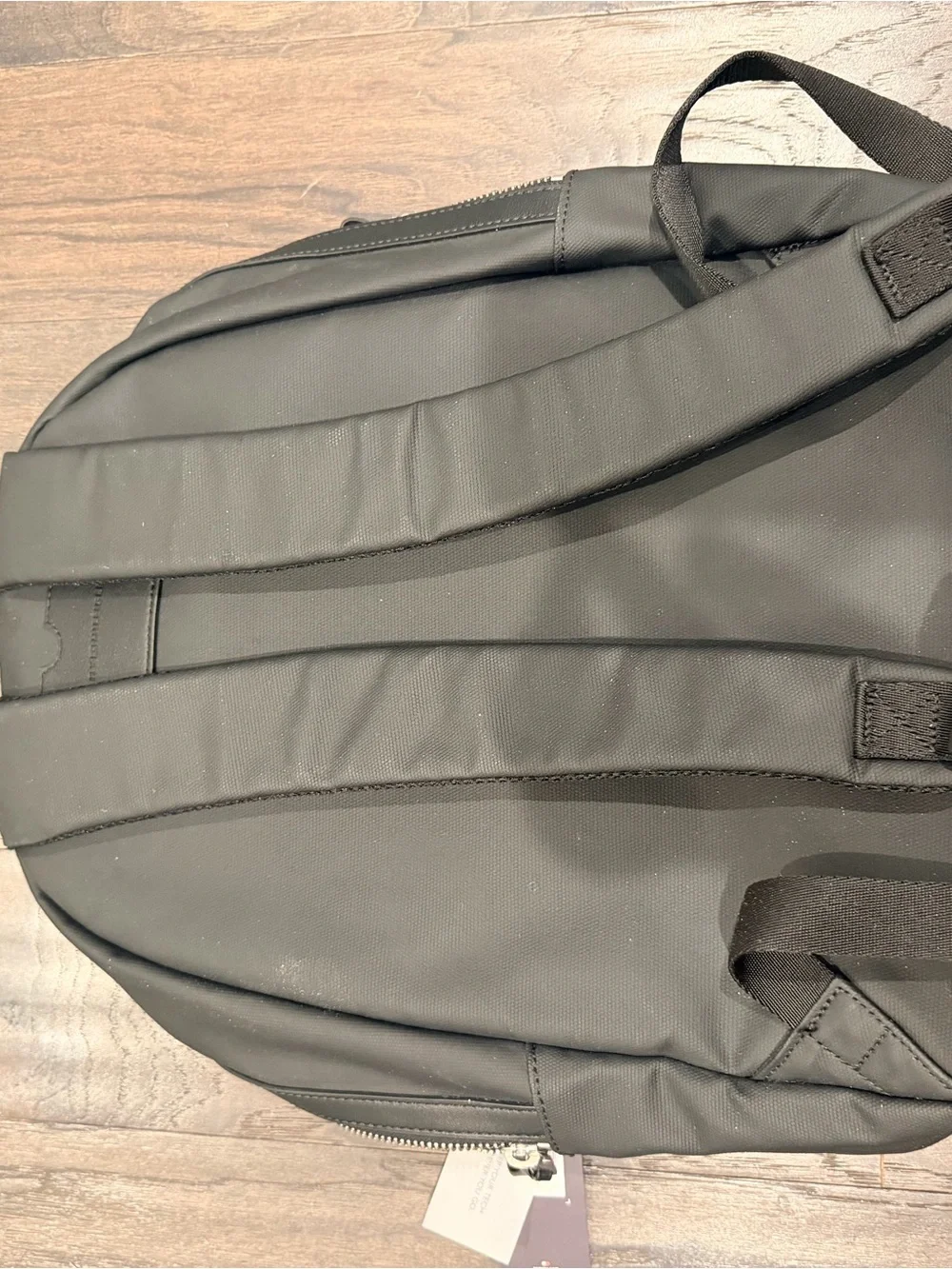 Tommy Hilfiger Black Backpack with Red-White-Navy Signature Stripe